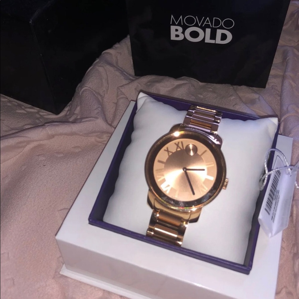 Movado rose gold watch